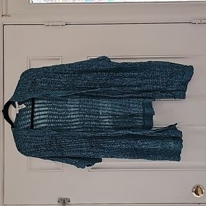 Sarah Spencer Woman Size 2X Teal Lace Cardigan